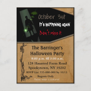 Invitation Carte Postale Halloween éffrayante