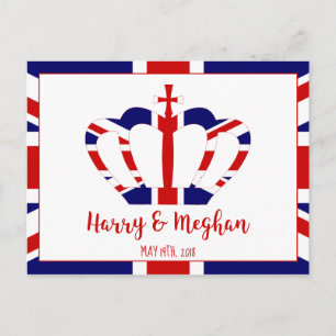 Invitation Carte Postale Harry & Meghan Crown   Célébration du Mariage roya
