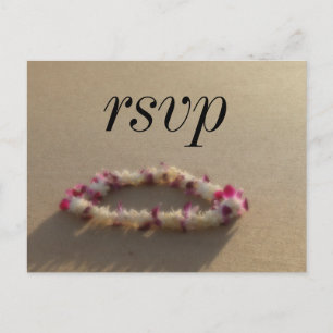 Invitation Carte Postale Hawaiian Lei Beach Wedding RSVP