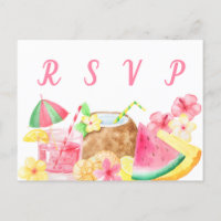Hawaiian Luau Thème Tropical Party RSVP