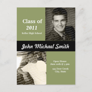 Invitation Carte Postale Hip Grad Collage
