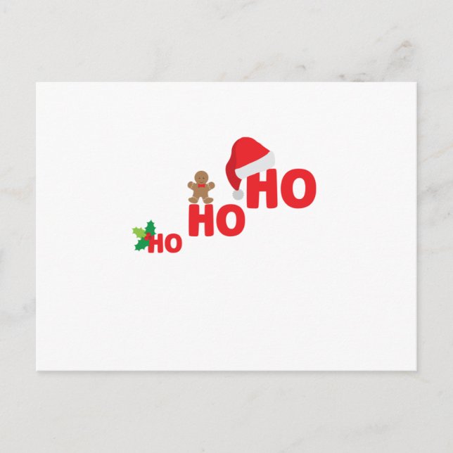 Invitation Carte Postale Ho ho ho Christmas Xmas Santa Claus (Devant)