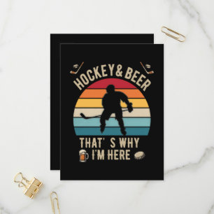 Invitation Carte Postale Hockey et blague de bière en détresse Pun Hockey