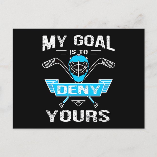 Invitation Carte Postale Hockey | Mon But Est De Nier Le Vôtre (Devant)