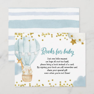 Invitation Carte Postale Hot Air Balloon Animaux Livres pour bébé Invitatio