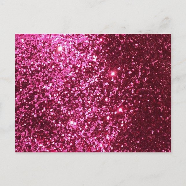 INVITATION CARTE POSTALE HOT NEON PINK SPARKLE PARTIES SCINTILLANT ARRIÈRE  (Devant)