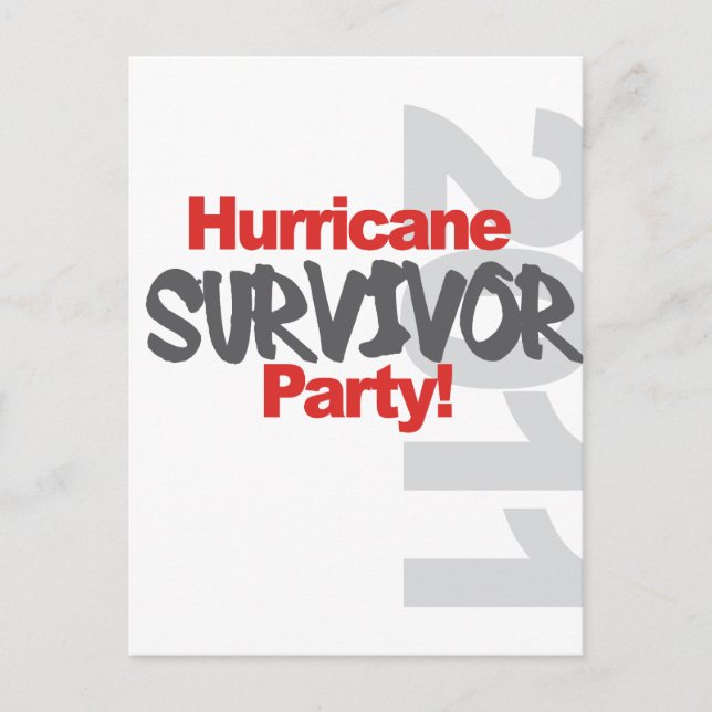 Invitation Carte Postale Hurricane Survival Party 1011 (Devant)