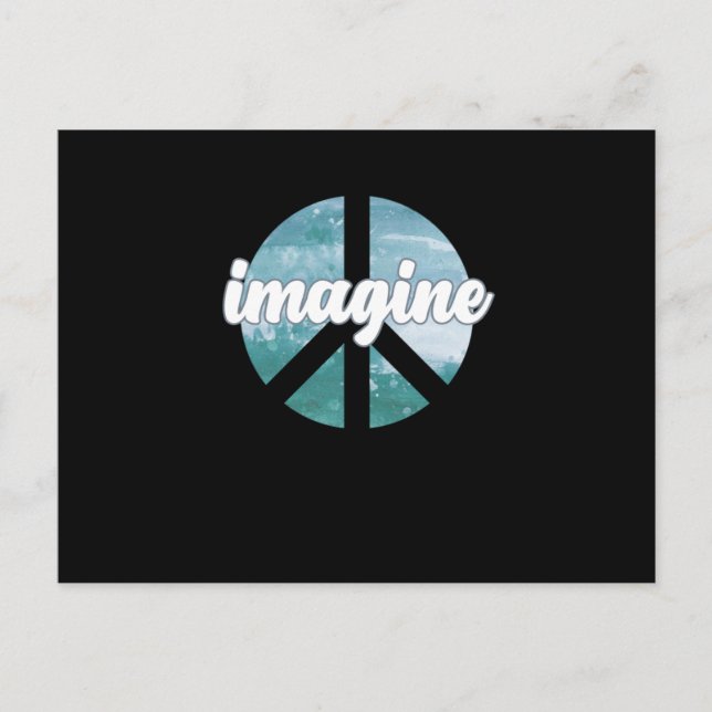 Invitation Carte Postale Imagine Peace Support Earth World Peace Day (Devant)