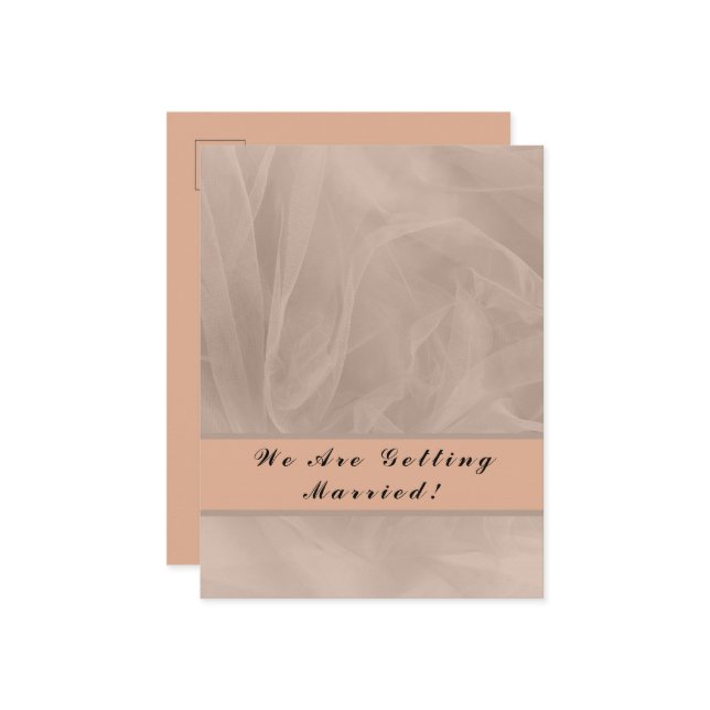 Invitation Carte Postale Impression texturée de tissu rose (Devant/Arrière en situation)