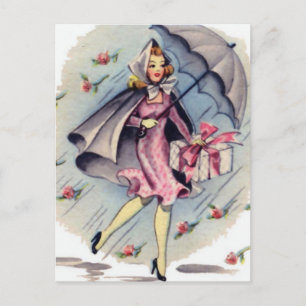 Invitation Carte Postale Invité vintage Fête des mariées