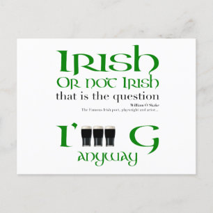 Invitation Carte Postale Irish or not Irish Original St Patrick's Day HHP