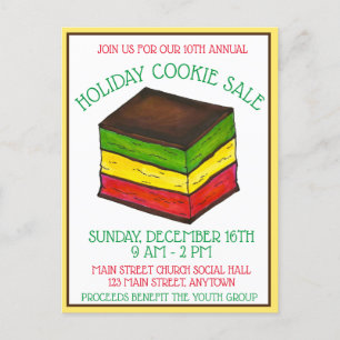 Invitation Carte Postale Italien Arc-en-ciel sept 7 couches Holiday Cookie 