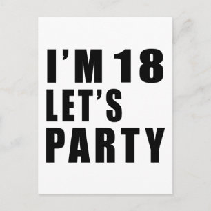 Invitation Carte Postale J'ai 18 ans Faisons la fête