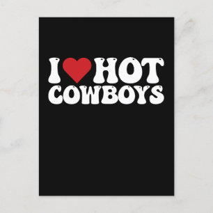 Invitation Carte Postale J'Aime Les Chauds Cowboys
