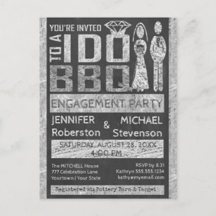 Invitation Carte Postale Je fais la partie de fiançailles de BBQ   de  