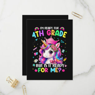 Invitation Carte Postale Je suis prêt pour la licorne de 4e année, premier