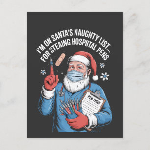 Invitation Carte Postale Je suis sur la liste vilain de Santa pour avoir vo
