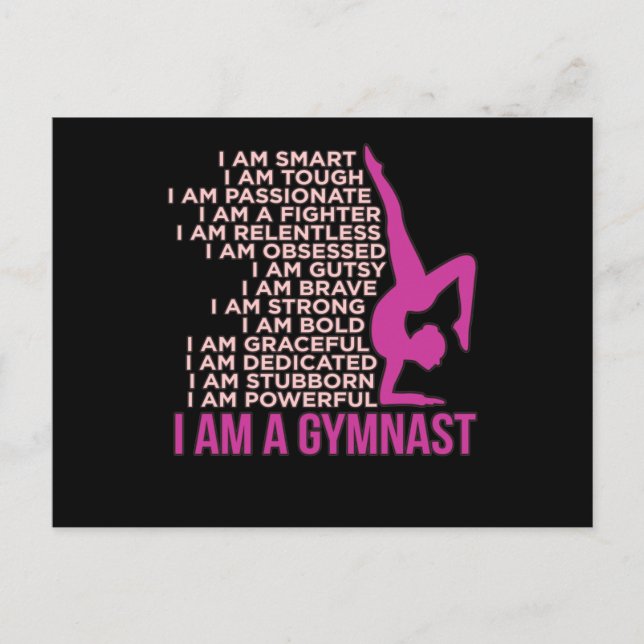 Invitation Carte Postale Je Suis Un Gymnaste Gymnastique Gymnastique Gymnas (Devant)