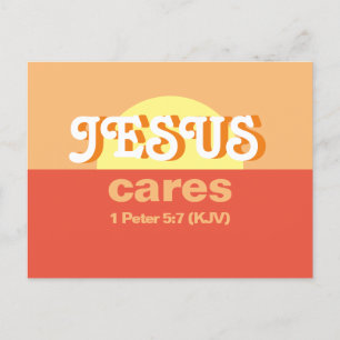 Invitation Carte Postale Jésus S'En Soucie. 1 Pierre 5:7 (LS) -