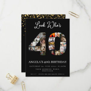 Invitation Carte Postale joli coup d'oeil qui a 40 ans joyeux anniversaire
