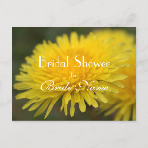 Invitation Carte Postale Joli jaune fleur sauvage douche nuptiale
