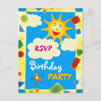 Invitation Carte Postale Joli RSVP - FÊTE D'ANNIVERSAIRE