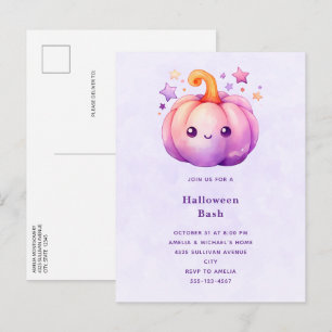 Invitation Carte Postale Jolie citrouille pastel Halloween