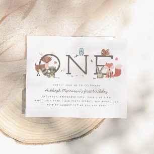 Invitation Carte Postale Jolie fête d'anniversaire rustique en forêt pour u