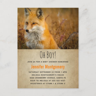 Invitation Carte Postale Jolie Photo de Nature de Renard Rouge Sauvage pour