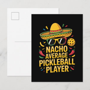 Invitation Carte Postale Joueur de pickleball moyen nacho