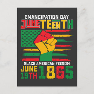 Invitation Carte Postale Jour de l'Émancipation du 11 juin Liberté noire-am