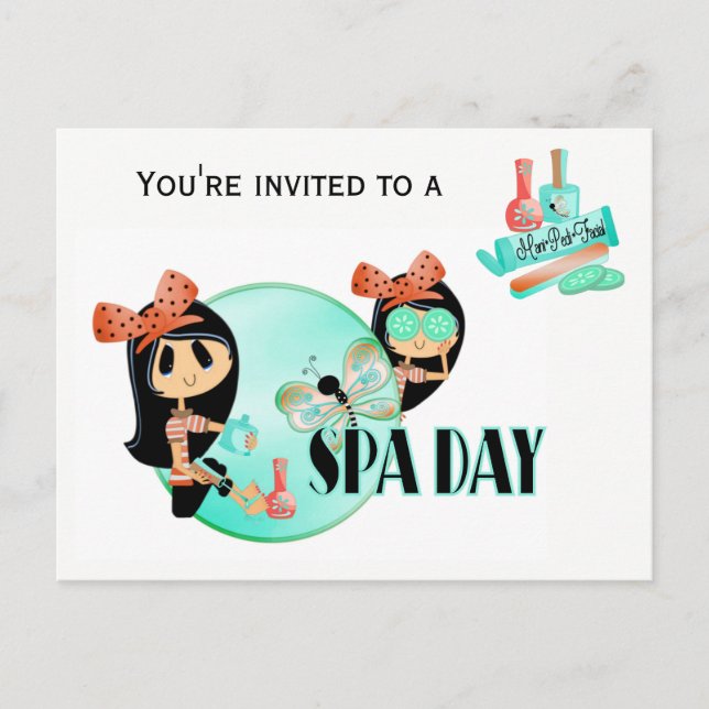 Invitation Carte Postale Jour du spa (Devant)