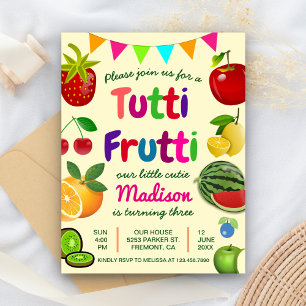 Invitation Carte Postale Joyeux Anniversaire d'été Tutti Frutti Mignon