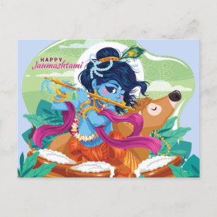 Invitation Carte Postale Joyeux Janmashtami