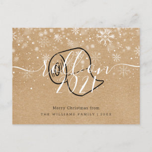 Invitation Carte Postale Joyeux Noël Nouvel An Rouleau Russe Sur Amusant