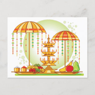 Invitation Carte Postale Joyeux Parapluies Onam