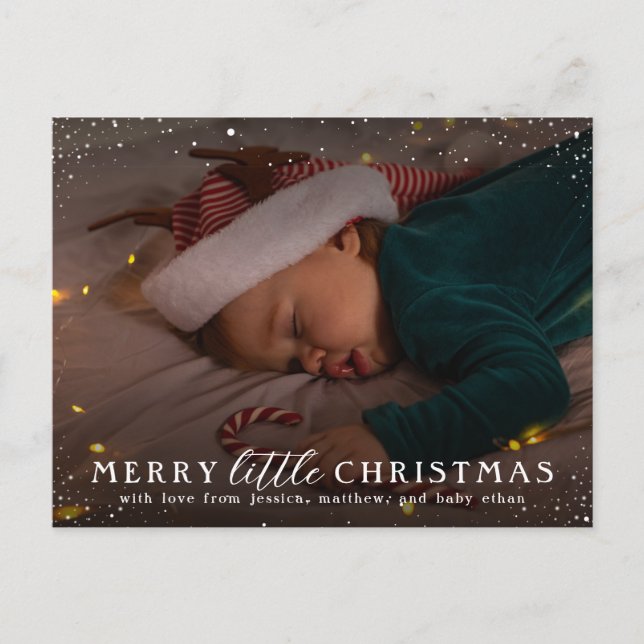 Invitation Carte Postale Joyeux petit Noël | Photo vacances personnalisée (Devant)