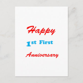 Invitation Carte Postale Joyeux PREMIER ANNIVERSAIRE 1re Fêtes Bénédictions
