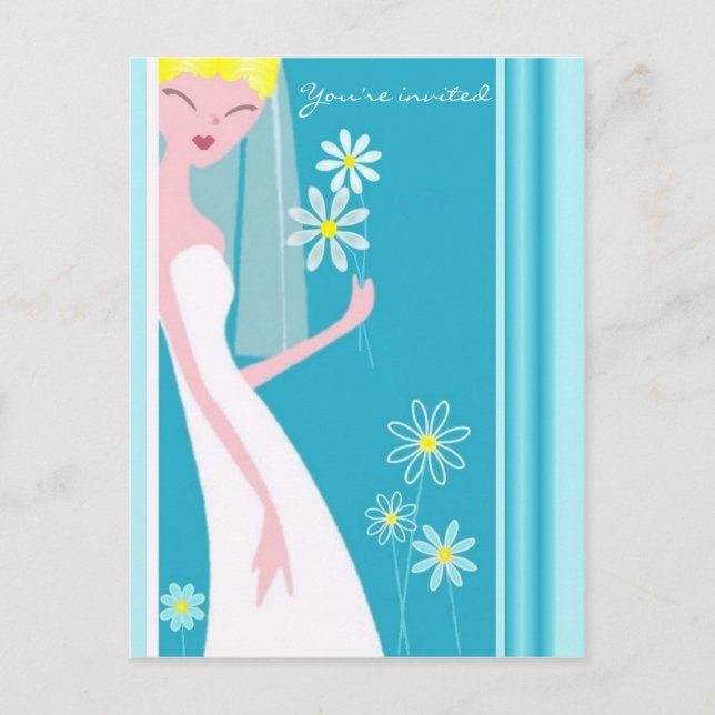 INVITATION CARTE POSTALE JOYFUL BRIDE (Devant)