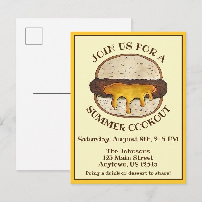 Invitation Carte Postale Juicy Jucy Lucy Minneapolis Minnesota Cheeseburger (Devant / Derrière)