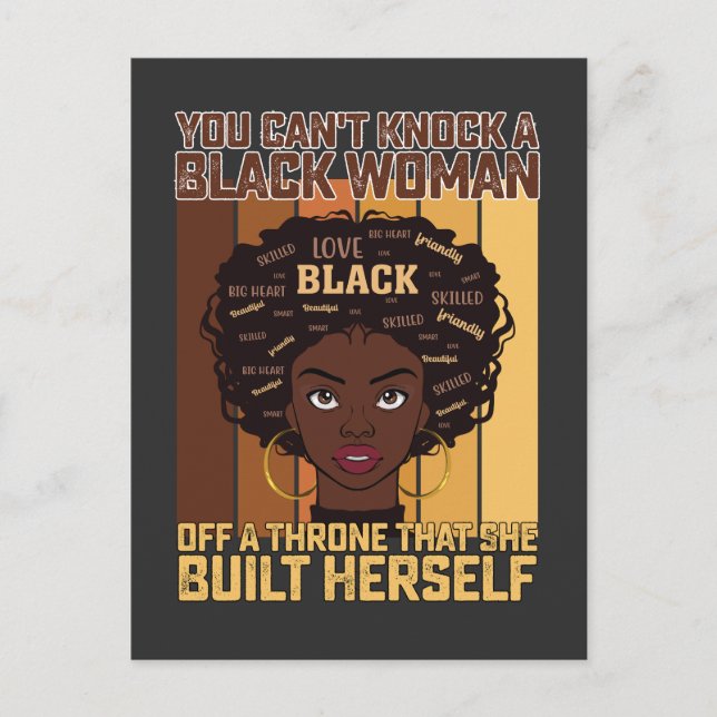 Invitation Carte Postale JunetDix Melanin ne peut pas frapper une femme noi (Devant)