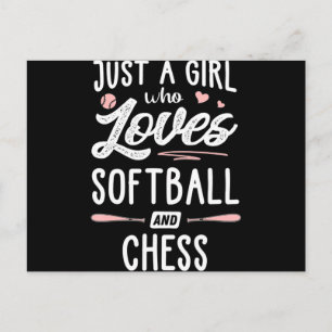 Invitation Carte Postale juste une fille qui aime le softball et le cadeau 