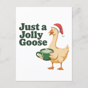 Invitation Carte Postale Juste une oie joyeuse Noël Amoureux des oiseaux