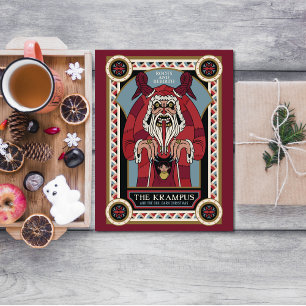 Invitation Carte Postale Krampus Vintage rétro & Ancien, Noël sombre