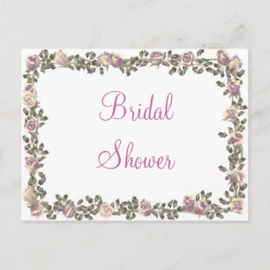Invitation Carte Postale KRW Floral Bordure personnalisée Douche nuptiale I