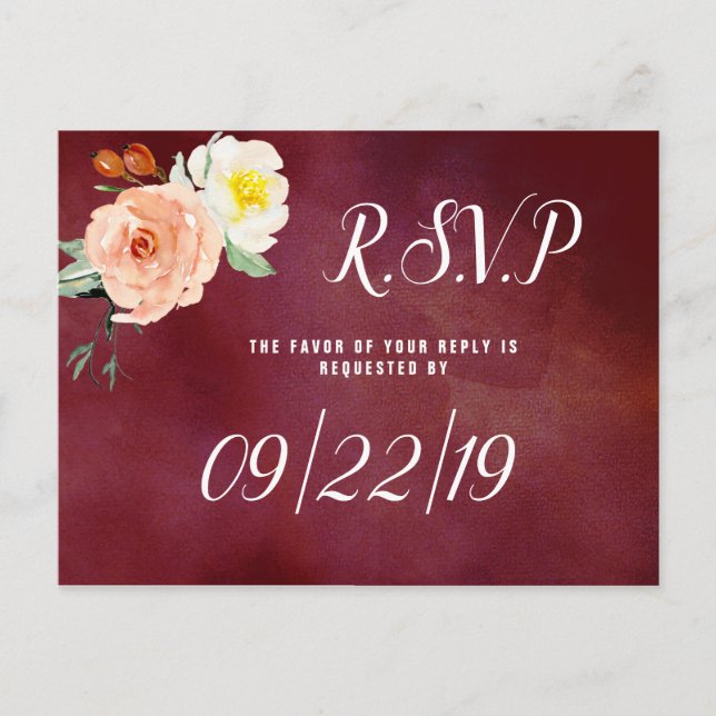 Invitation Carte Postale La Collection Mariage Romance In Bloom (Devant)