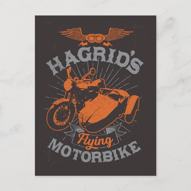 Invitation Carte Postale La moto volante de Hagrid (Devant)