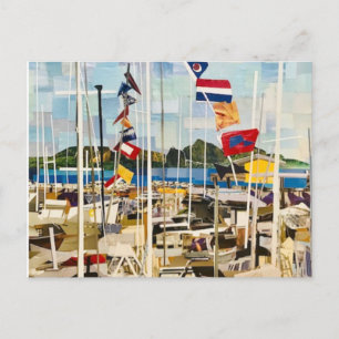 Invitation Carte Postale "La Regatta" En Papier Coupé