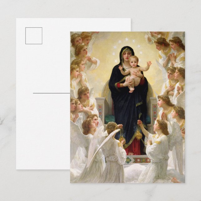Invitation Carte Postale La Vierge aux anges - William-Adolphe Bouguereau (Devant / Derrière)