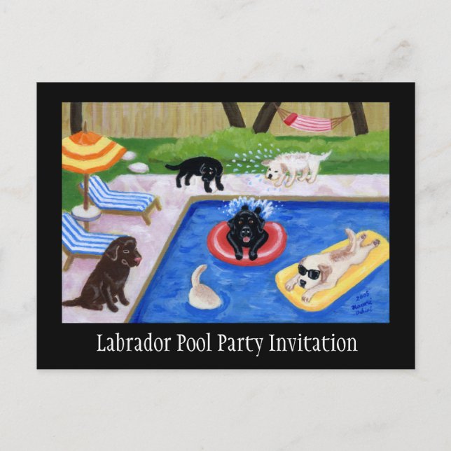 Invitation Carte Postale Laboratoires Pool Party (Devant)